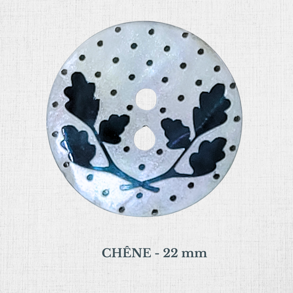 Boutons en nacre - Noir, Gris, Bleu, Vert - 18 à 22 mm