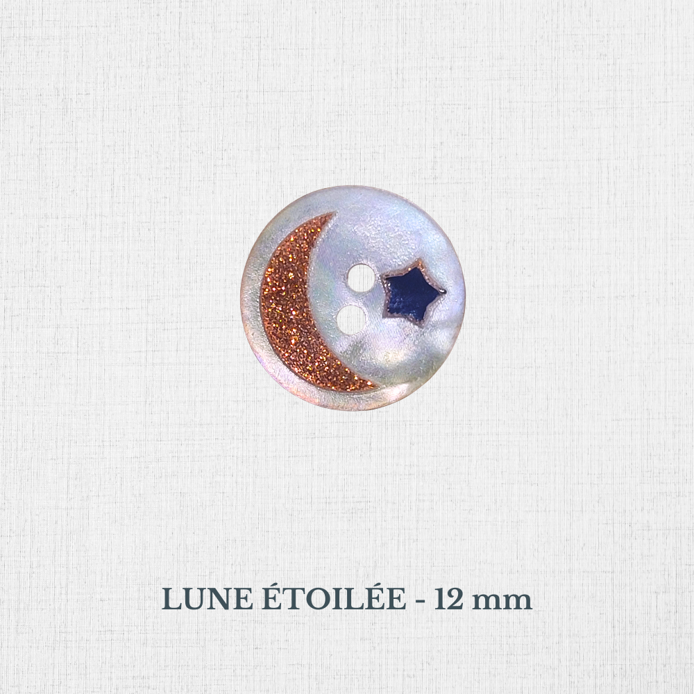 Boutons en nacre - Noir, Gris, Bleu, Vert - 10 à 15 mm
