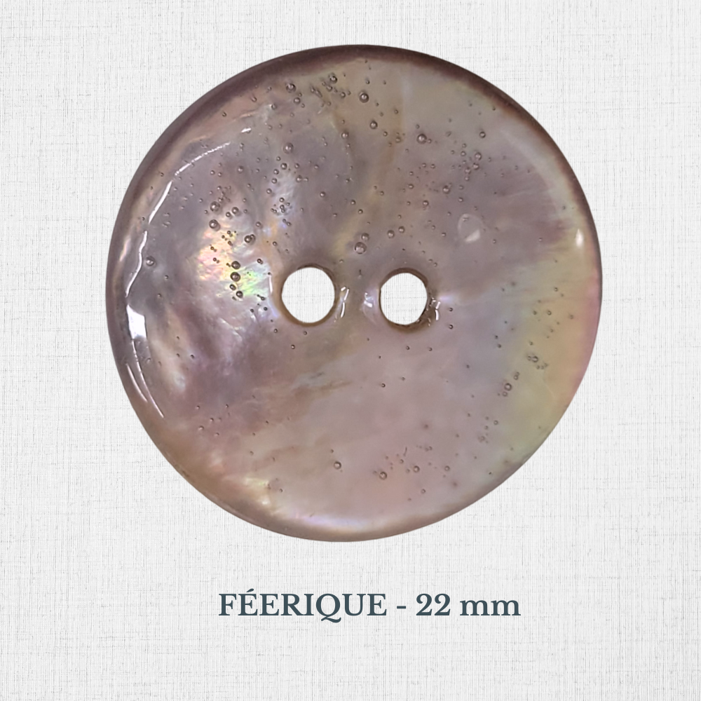 Boutons en nacre jaunes, rouges et rose en 18 à 22 mm