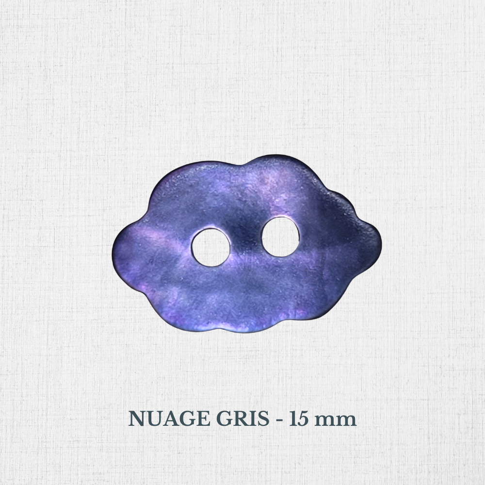 Boutons en nacre - Noir, Gris, Bleu, Vert - 10 à 15 mm