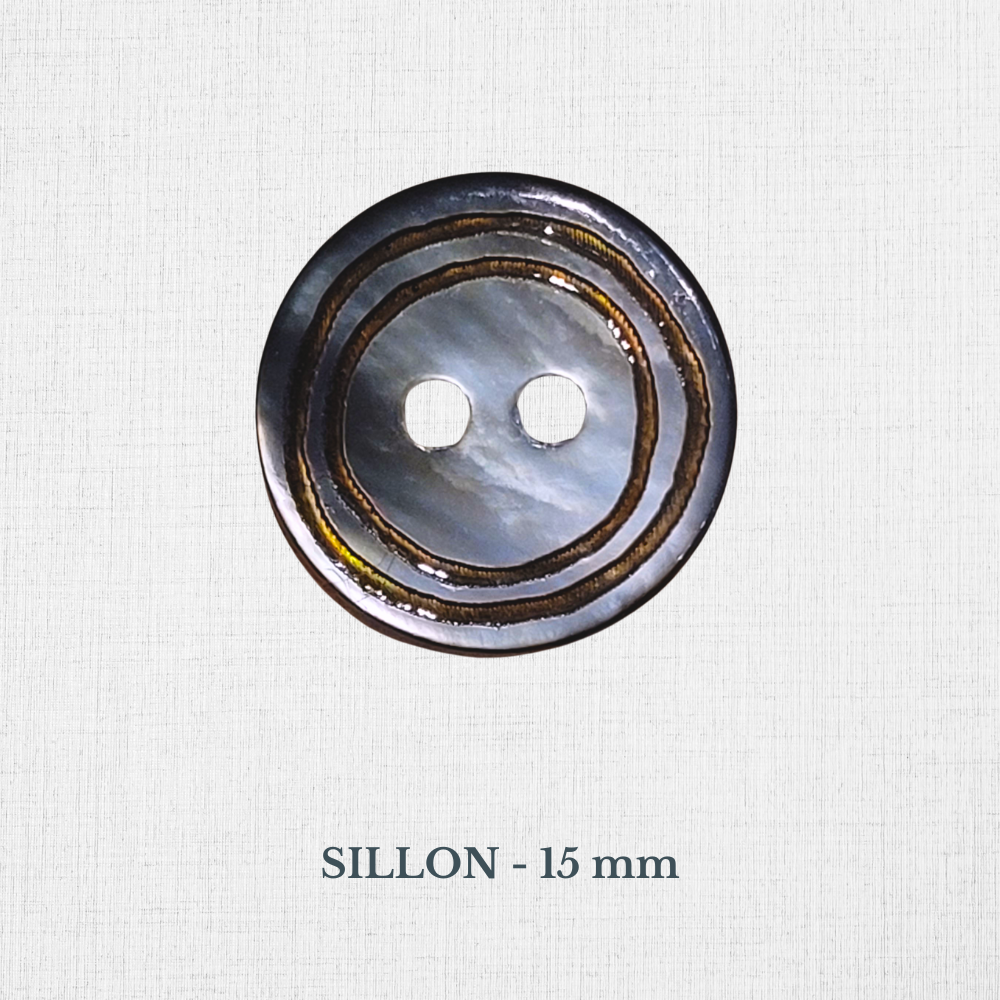Boutons en nacre - Noir, Gris, Bleu, Vert - 10 à 15 mm
