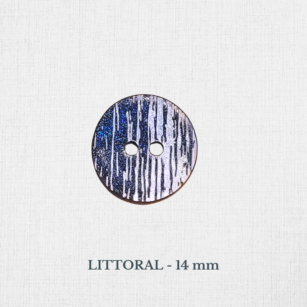 Boutons en nacre - Noir, Gris, Bleu, Vert - 10 à 15 mm