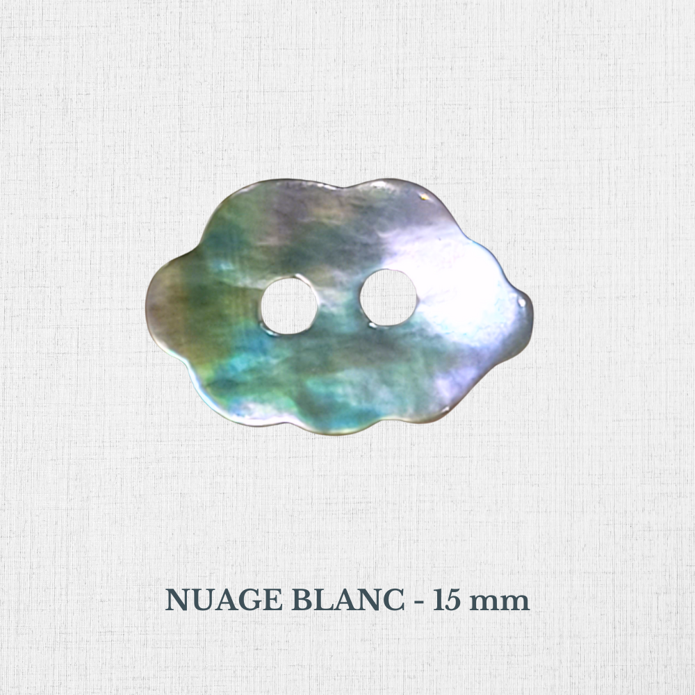 Boutons en nacre - Noir, Gris, Bleu, Vert - 10 à 15 mm