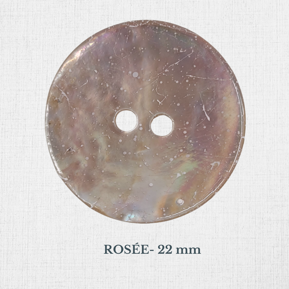 Boutons en nacre jaunes, rouges et rose en 18 à 22 mm