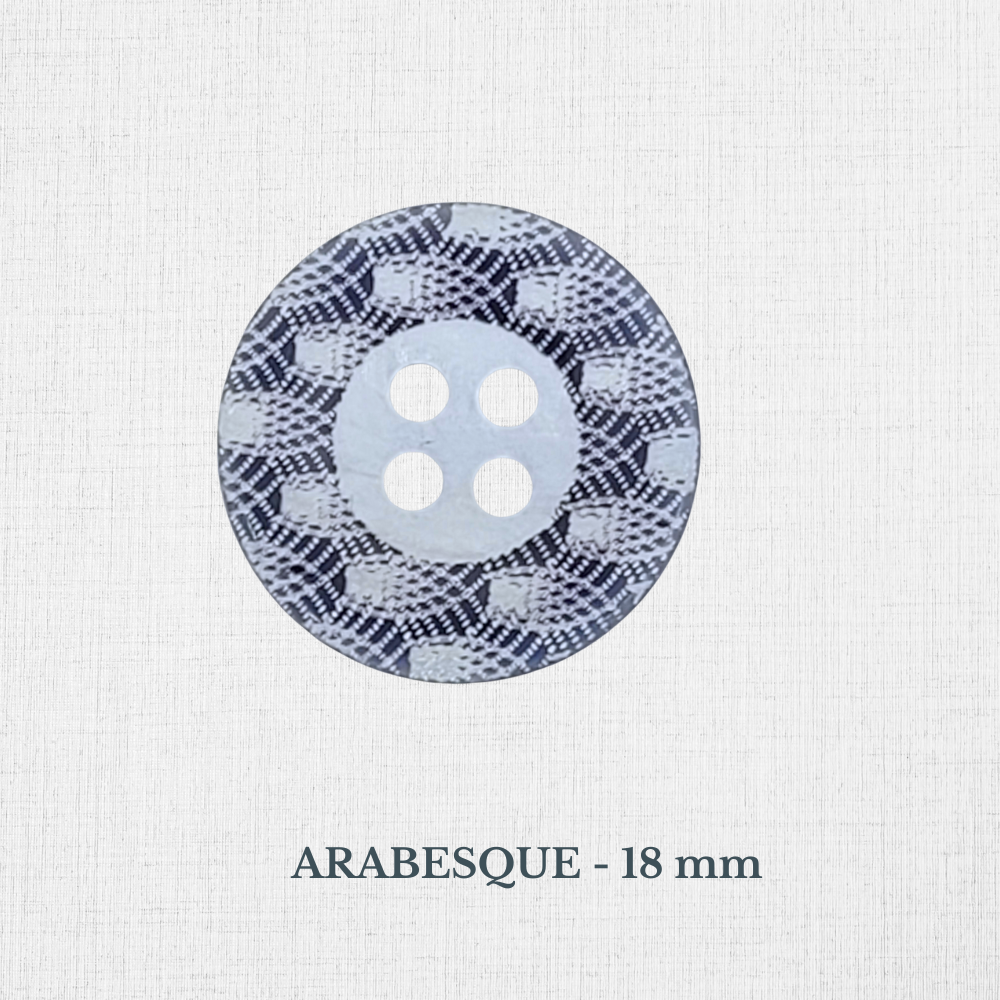 Boutons en nacre - Noir, Gris, Bleu, Vert - 18 à 22 mm