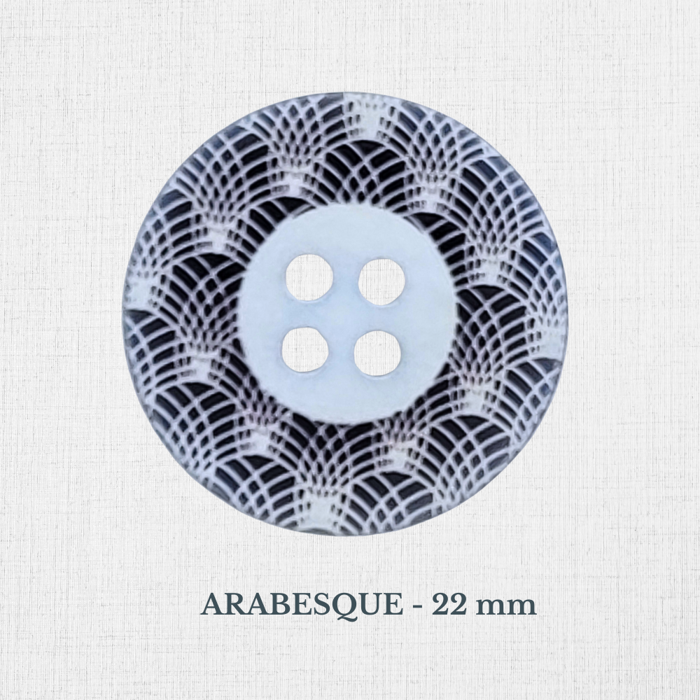 Boutons en nacre - Noir, Gris, Bleu, Vert - 18 à 22 mm