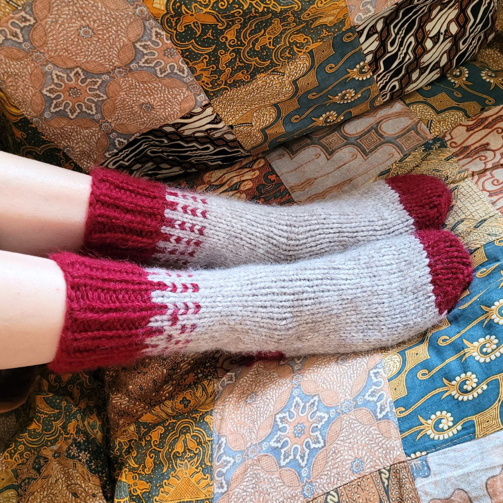 The pattern of the Doudoune socks - Special Cocooning socks