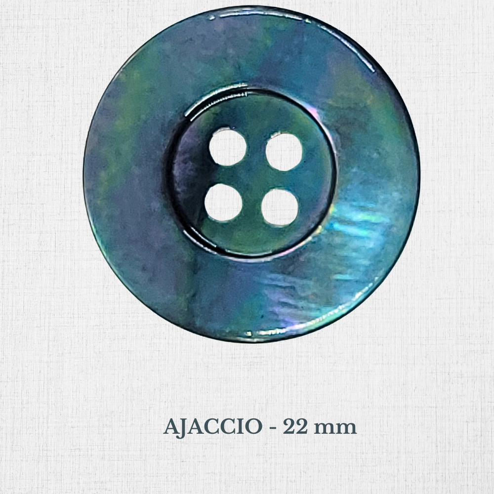 Boutons en nacre - Noir, Gris, Bleu, Vert - 18 à 22 mm