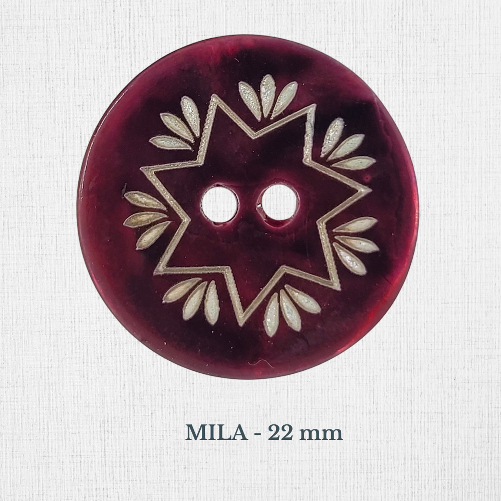Boutons en nacre jaunes, rouges et rose en 18 à 22 mm