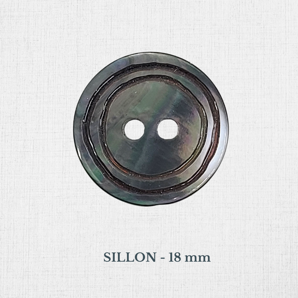 Boutons en nacre - Noir, Gris, Bleu, Vert - 18 à 22 mm