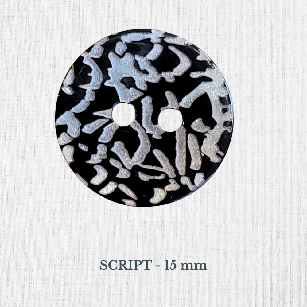 Boutons en nacre - Noir, Gris, Bleu, Vert - 10 à 15 mm
