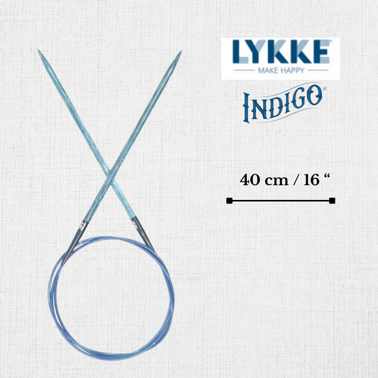 Aiguilles Circulaires Indigo 40 cm / 16'' par LYKKE