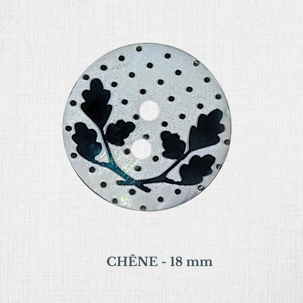 Boutons en nacre - Noir, Gris, Bleu, Vert - 18 à 22 mm