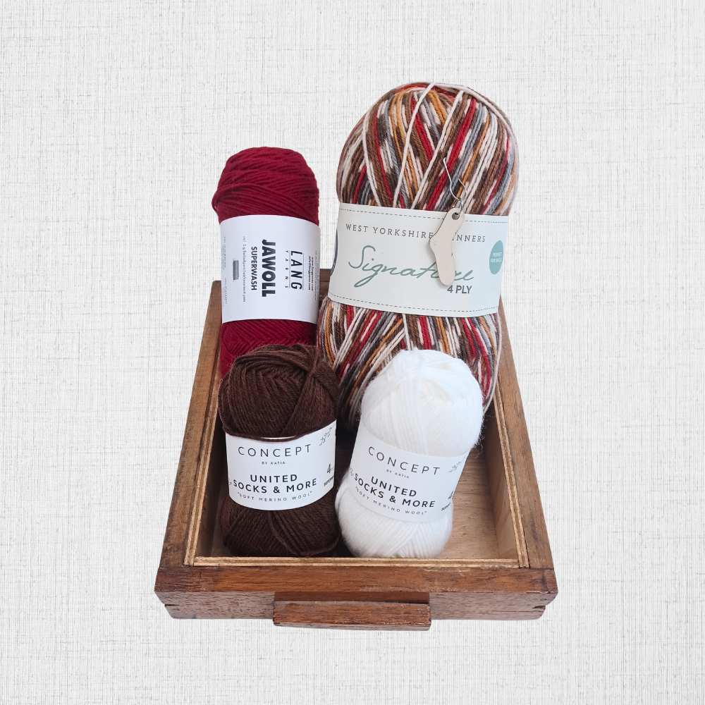 Kit des chaussettes ~ Robin "A Whimsical Christmas sock" de Stone Knits - St-Denis