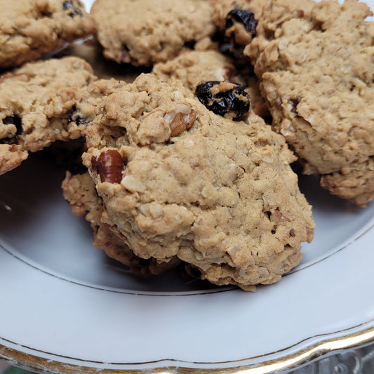 La recette des cookies du Lundi (Avoine, chocolat, pécan, canneberges)