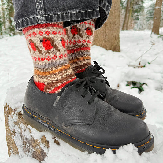 Kit des chaussettes ~ Robin "A Whimsical Christmas sock" de Stone Knits - St-Denis