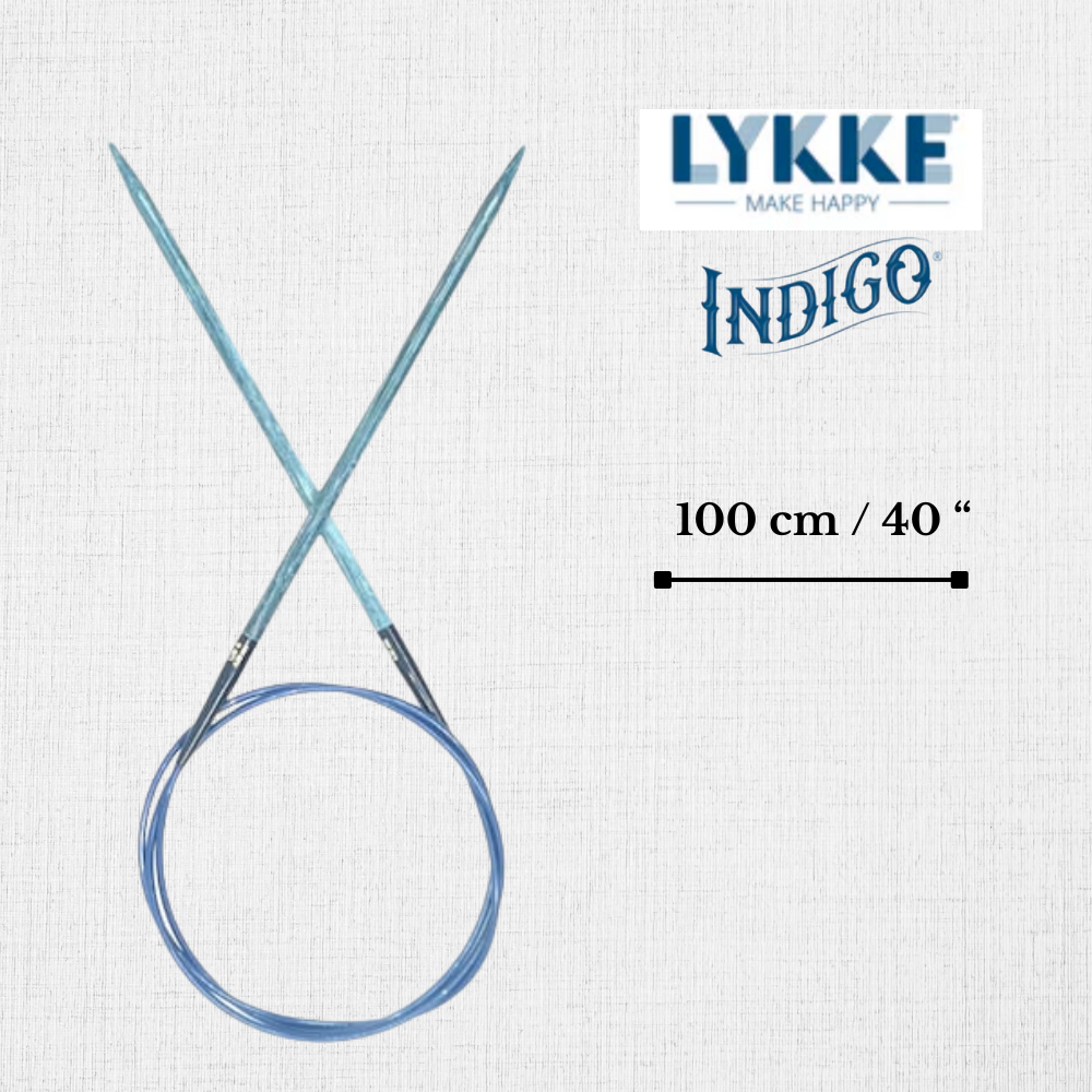 Aiguilles Circulaires Indigo 100 cm / 40'' par LYKKE