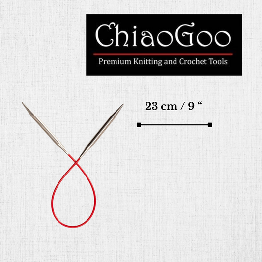 Red Lace Circular Needles 23 cm / 9'' by Chiaogoo