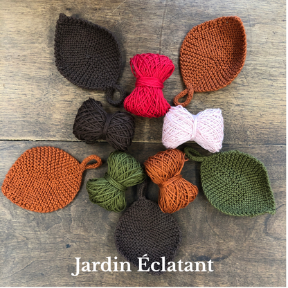 Knitting Kit - Leaf Washcloths - 100% Organic Cotton