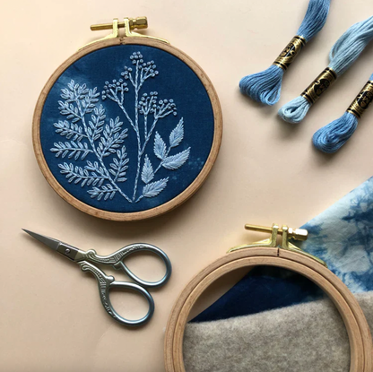 Kit de broderie - Cyanotype Botanique