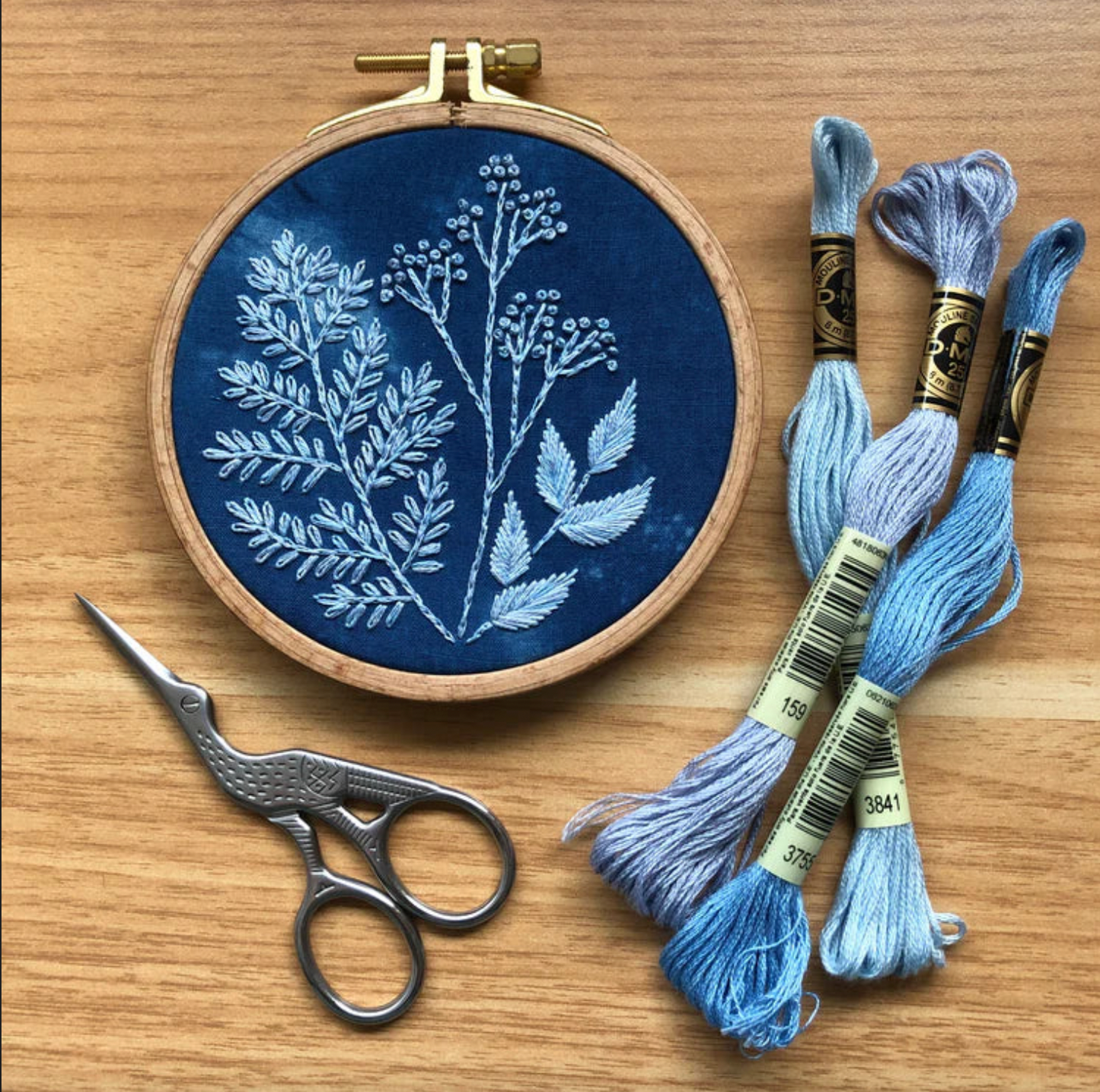 Kit de broderie - Cyanotype Botanique