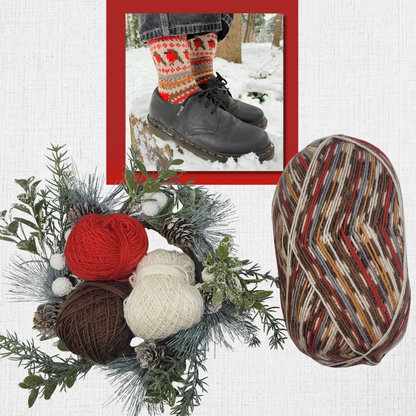 Kit des chaussettes ~ "A Whimsical Christmas sock" de Stone Knits