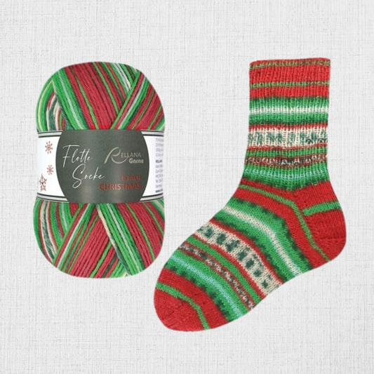 Rellana - Laine à Chaussettes Spécial Noël 6 Plis (colori 2026)