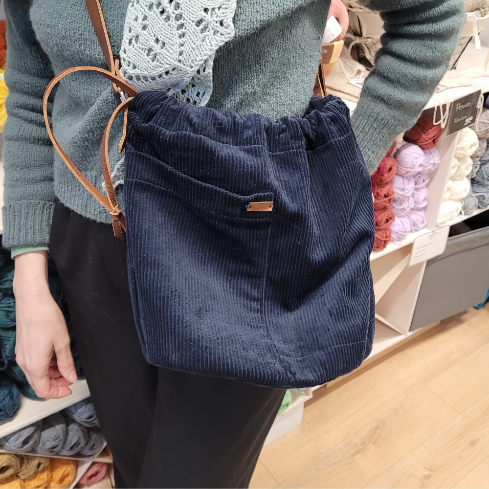 Sac à tricot en velours - Création Atelier Nicole