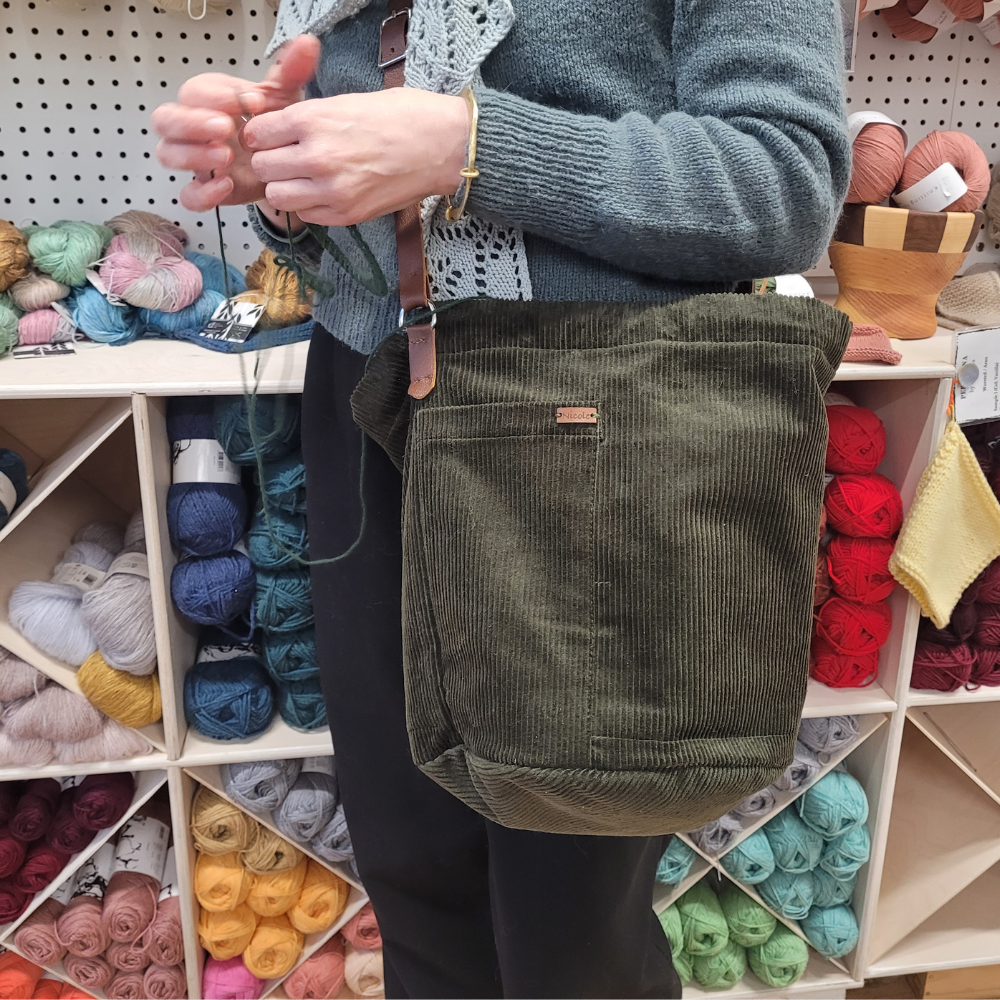 Sac à tricot en velours - Création Atelier Nicole