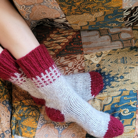 Kit "Les chaussettes Doudounes" de Céline Barbeau - Spécial Tricoter son Temps des Fêtes 2024