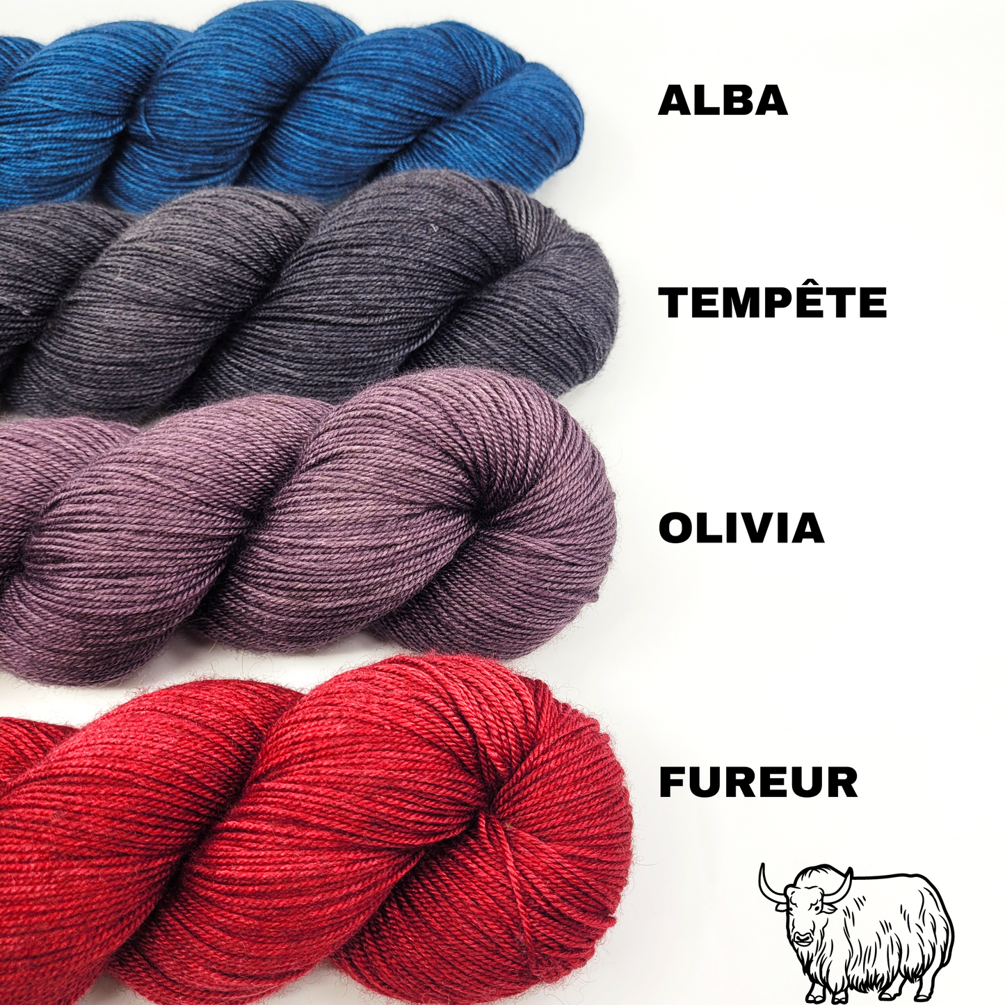 Adelina, Merino/Yak/Nylon, Fingering, Hand-dyed, Skein of 100 g/400 m - Emilia & Philomène